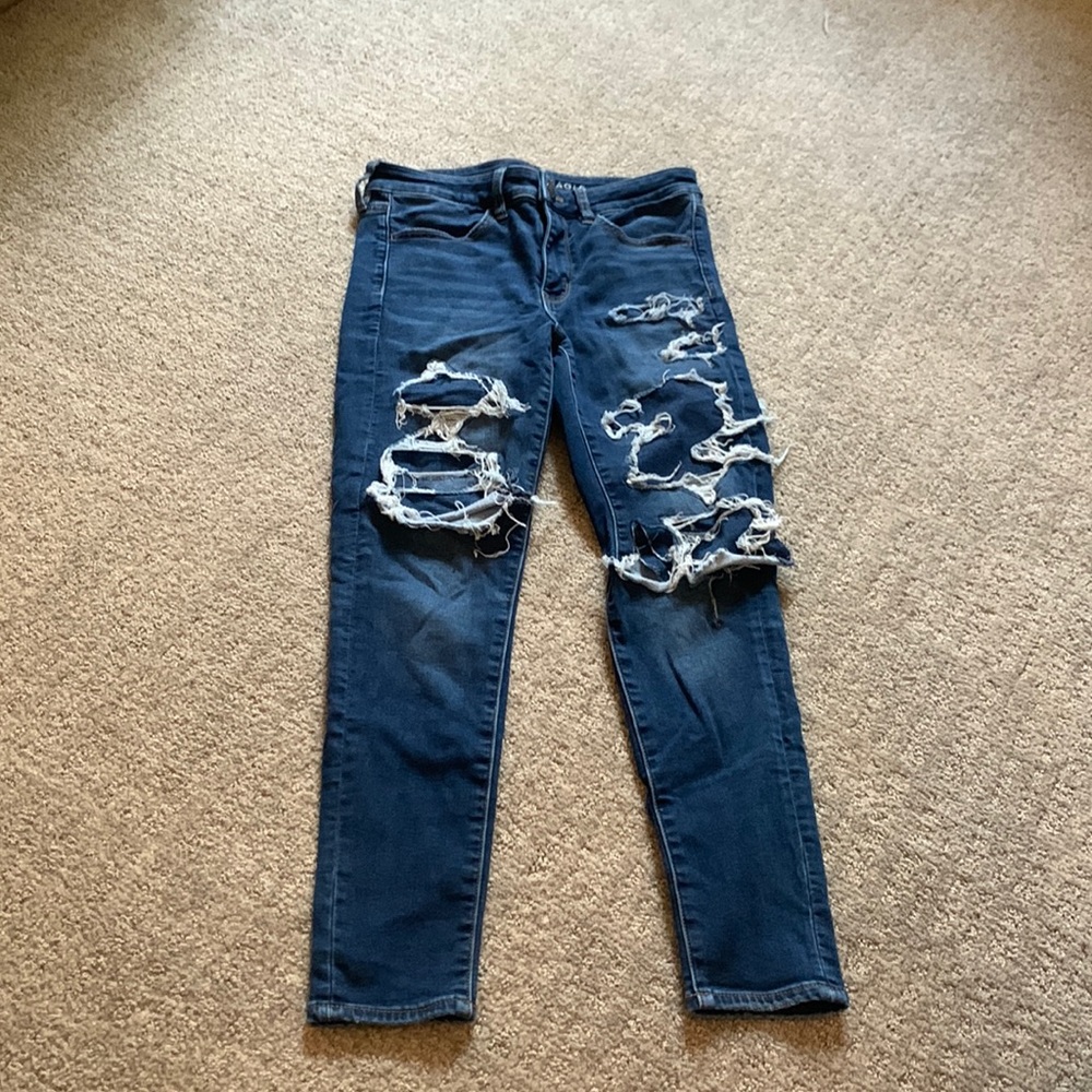 american eagle patches denim jeans